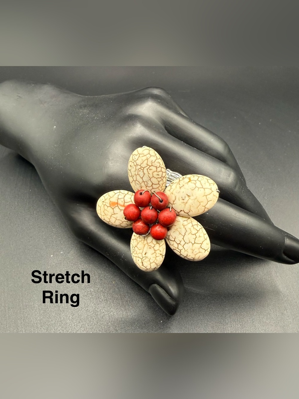 Southwestern-Style Floral Statement Stretch Ring